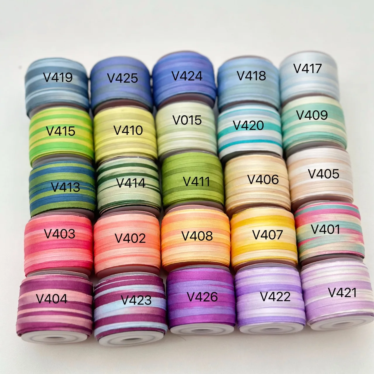 4mm Silk Ribbon Variegated Color, 100% Real Pure Silk Thin Taffeta Soft Silk Ribbons for Embroidery