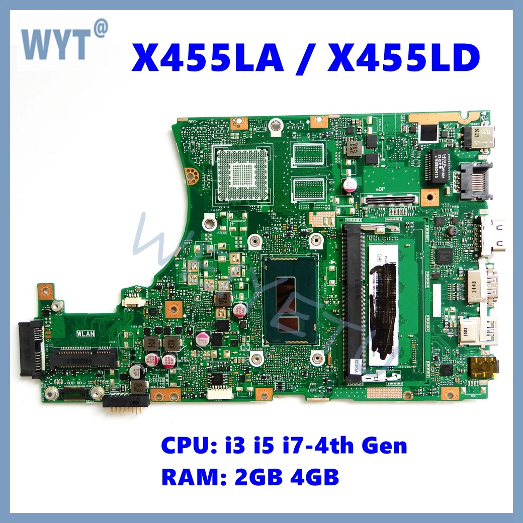 X455LA  i3 i5 i7 CPU Mainboard For ASUS X455L X455LF X455LJ X455LD A455L F454L X455LA X455LAB X455LN X455LNB Laptop Motherboard