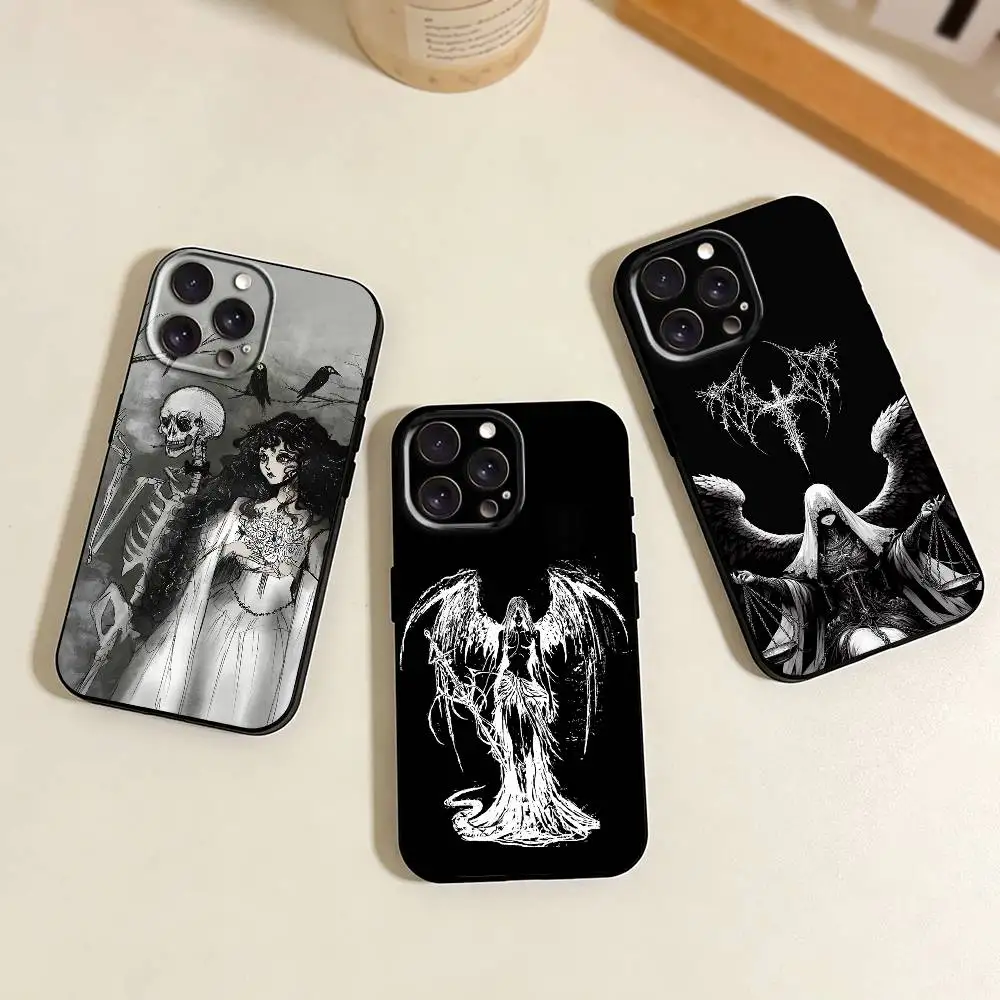 G-Gothic Girl Sculpture Retro    Phone Case For iPhone 17,16,15,14,13,12,11 Plus,Pro Max,XS,Soft Silicone Black Cover