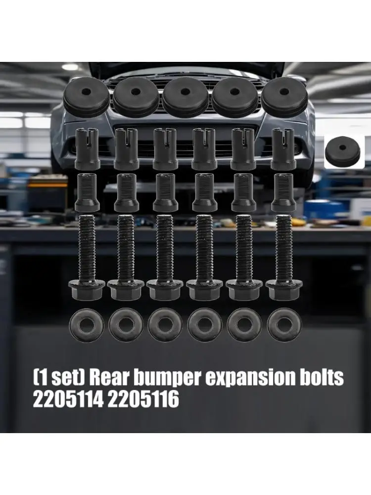31BC Bumper Service Fastener with Expansion Sleeves, Bushings, Washers, and Threaded Bolts, 32 Piece Rear Mounting Hardware Set