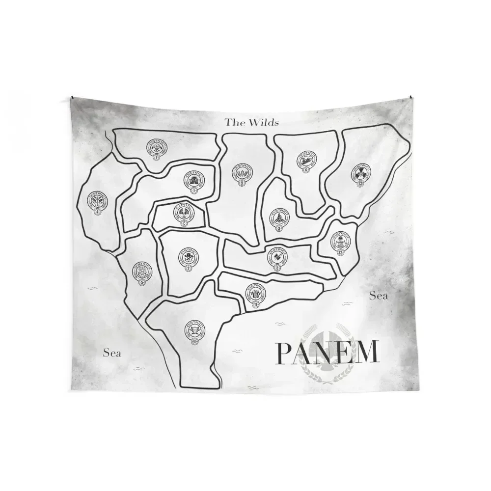 The Hunger Games map of Panem with all Districts Tapestry Room Decoration Korean Style Things To The Room Tapestry