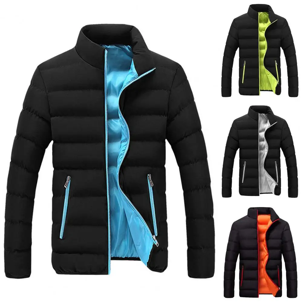 Fashion Casual Jacket 4 Colors Warm Trendy Pure Color Slim Male Windbreaker  Male Windbreaker All-Match