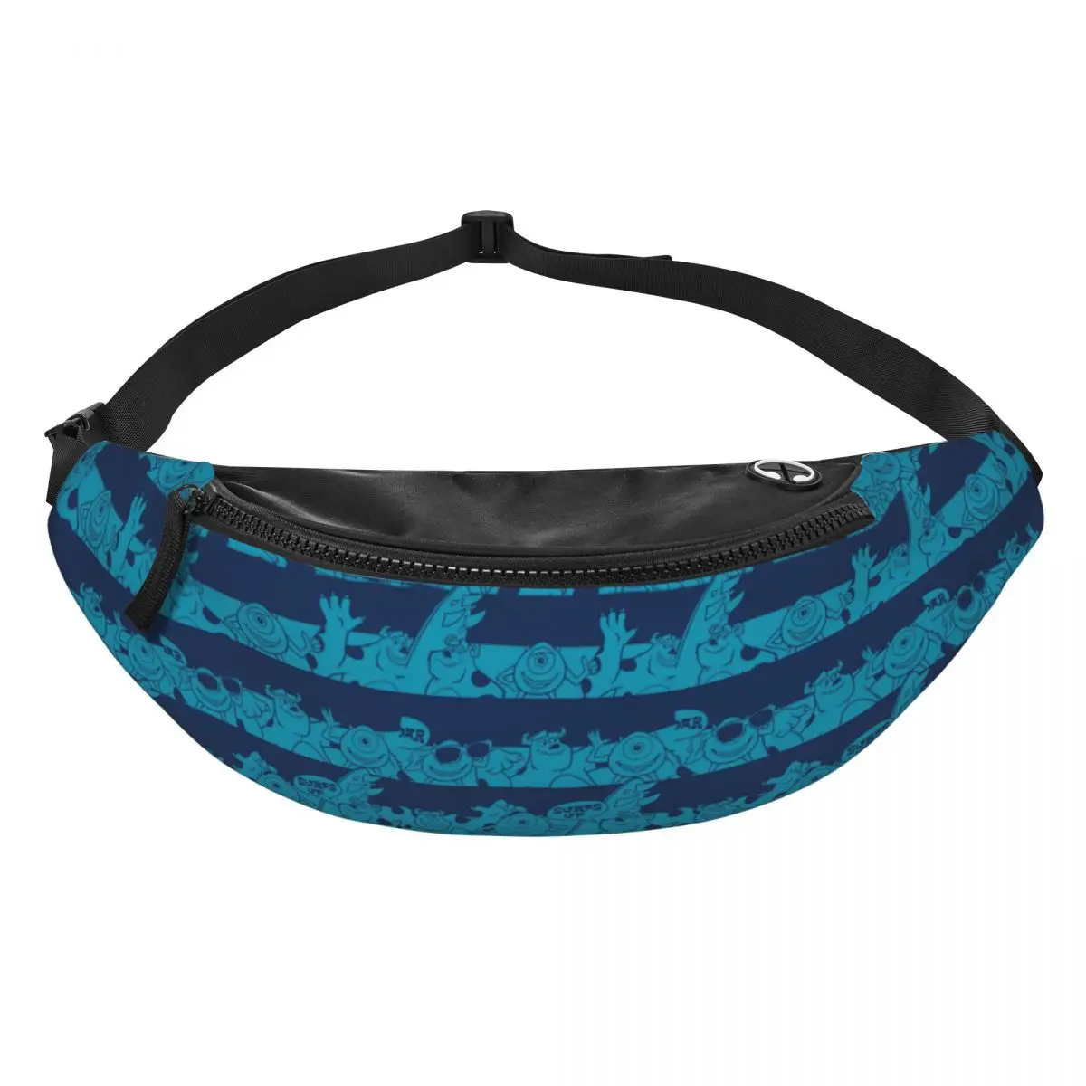 

Custom M-Monsters Anime University Fanny Pack Women Men Crossbody Waist Bag for Camping Biking Phone Money Pouch