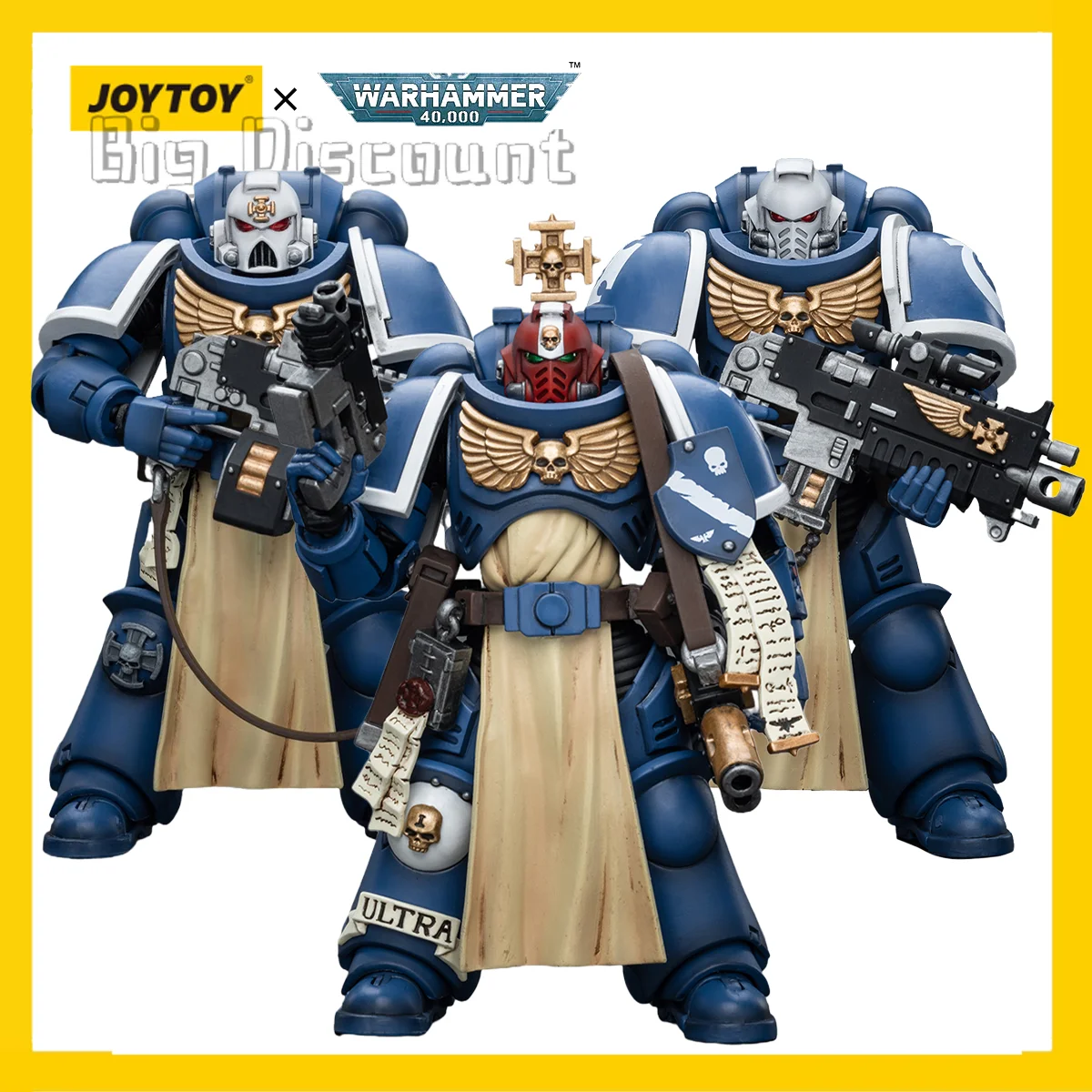 

[Pre-order] JOY TOY Warhammer 40K Action Figure 1/18 Ultramarines Sternguard Veteran3PCS Model birthday