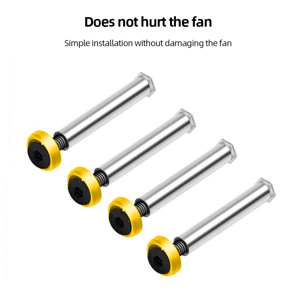 

4pcs Fixing Chassis Fan Screws Quieter Operation Cooling Fan Mount Screws Not Hurt Fan Double Fixed for DIY Modified Cooling Fan