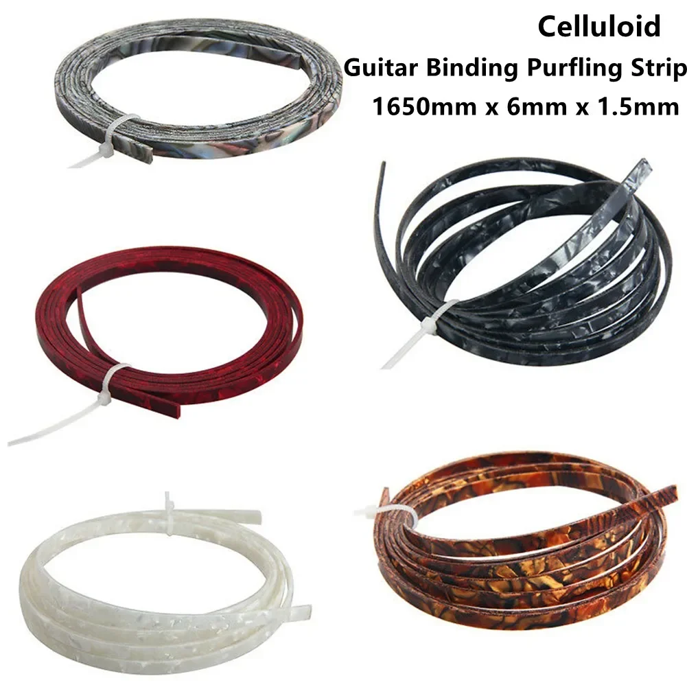 Celluloid Guitar Binding Purfling Strip, Luthier Tool for Guitar Neck Body, 6mm x 1650mm, Stylish Addition to Your Guitars