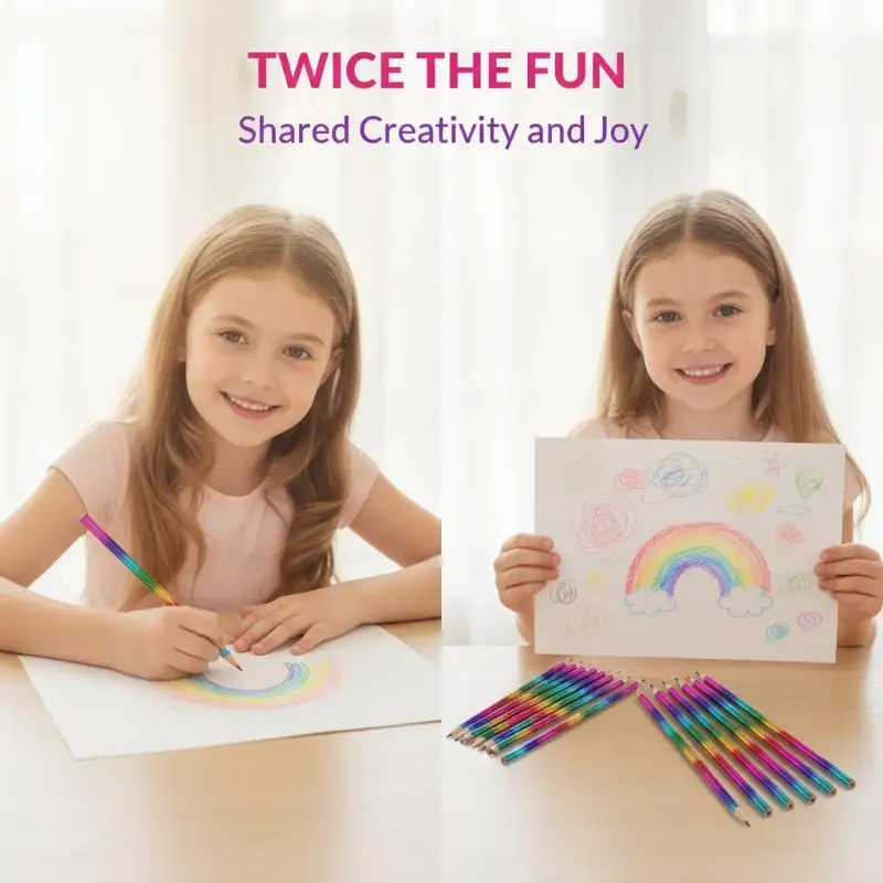 8Pcs 16Pcs Rainbow Colored Pencils 4 In 1 Multicolor Pencil For Drawing Sketching Doodling Coloring Art Supplies