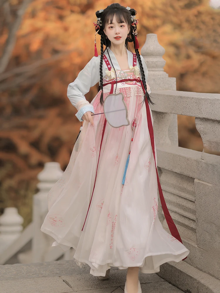 

Оригинальная женская юбка Xiu Dian Hanfu в стиле династии Тан, до груди, весенняя коллекция, для повседневной носки, 100% полиэстер