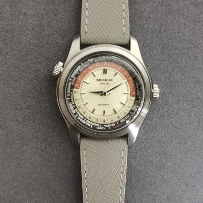 PIERRE PAULIN Men Pilot Watch 38.5mm Manaul Winding Mechanical Wristwatch KM Glass World Time M01D Mov