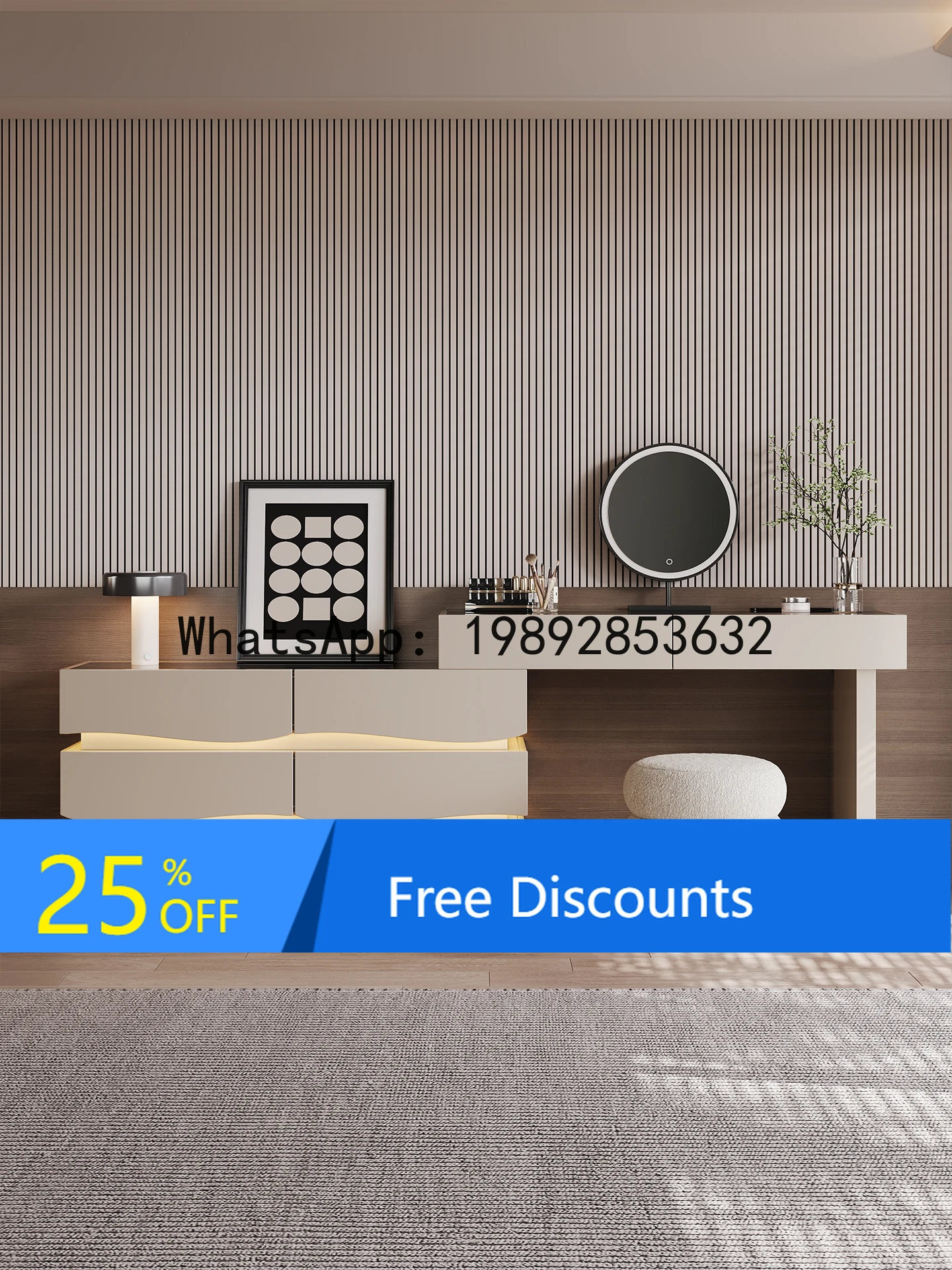 

XL Italian Minimalist Dressing Table and Chest of Drawers Integrated Bedroom Modern Simple Bedside Makeup Table