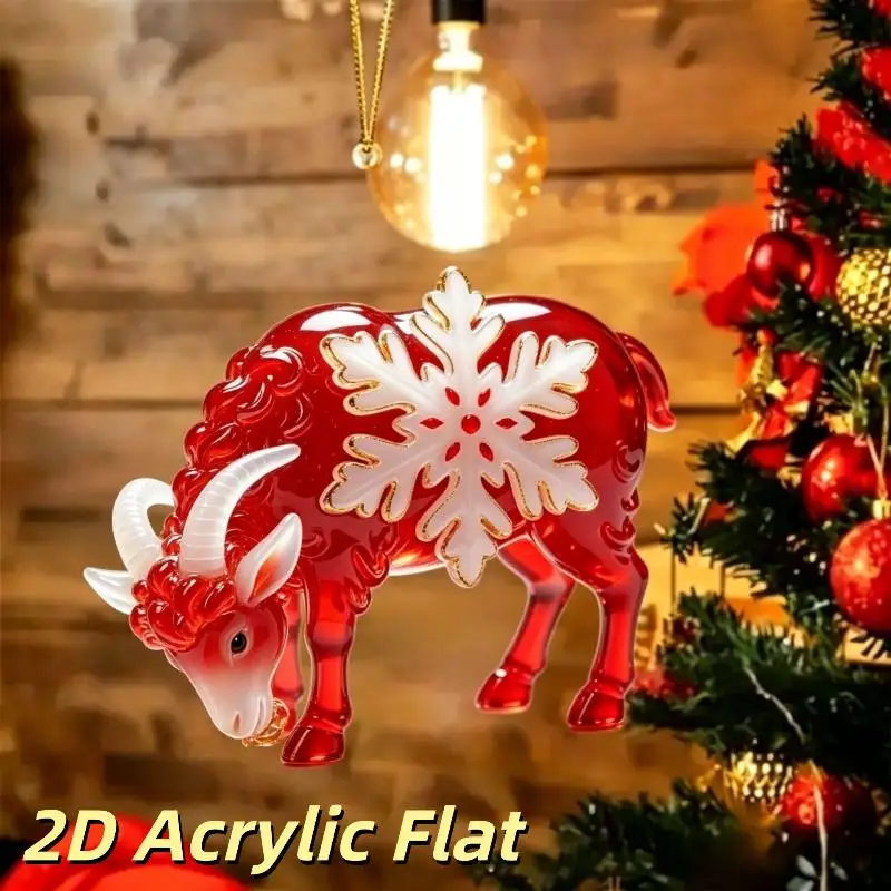 Acrylic Hanging Ornament Crystal Sheep Pendant For Wall Xmas Tree Decorations Party Supplies New Year Gifts