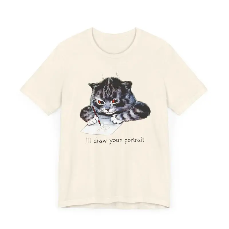 

louis wain anthropomorphised cat painting i'll draw your portrait T Shirt