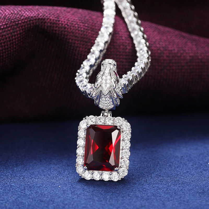 New 925 Sterling Silver Dragon Head Custom Pendant Necklace for Women Men D Color Moissanite Diamond Charm Party Jewelry Gifts