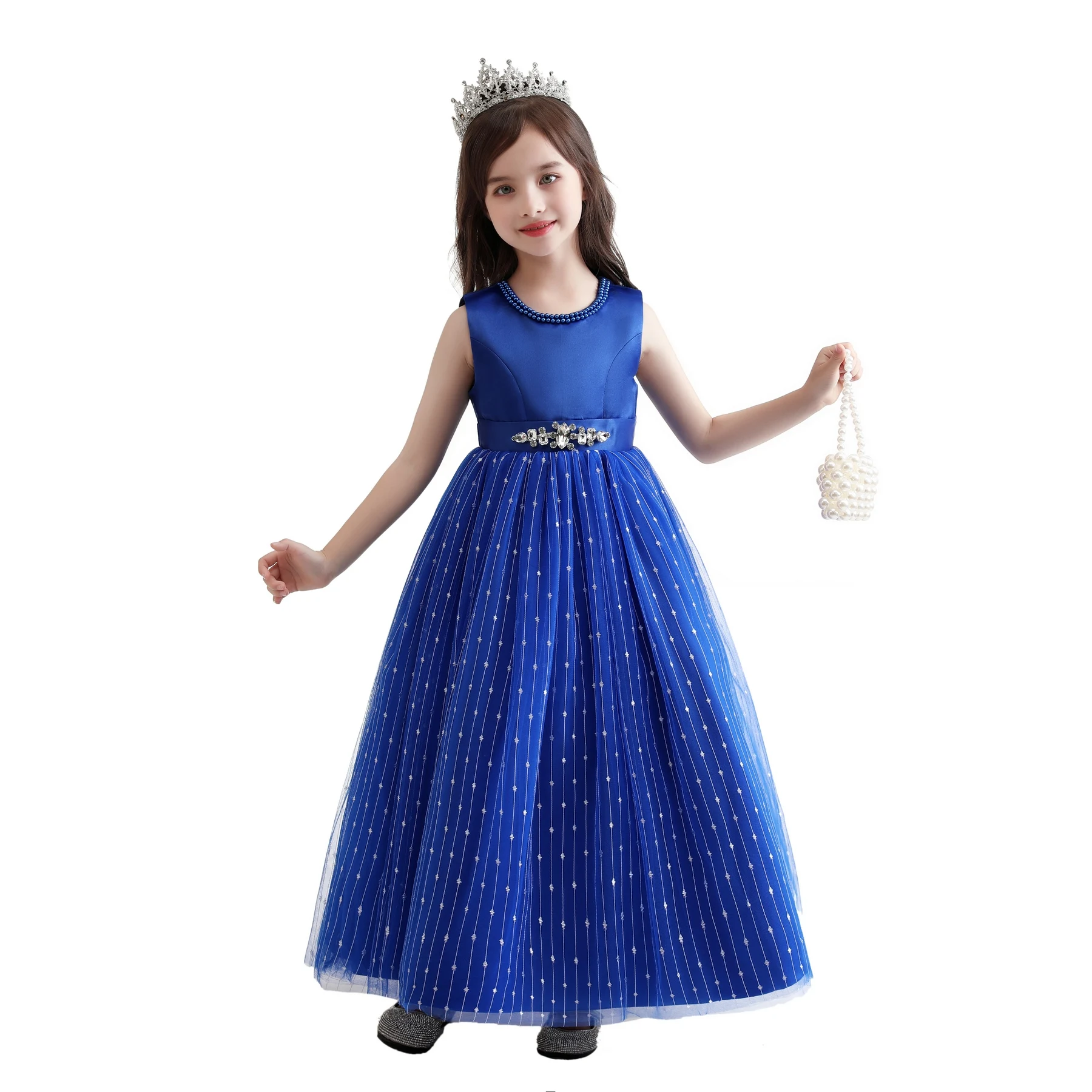 New Princess dress Large children\'s long dress Girl piano performance dress Festival party dress