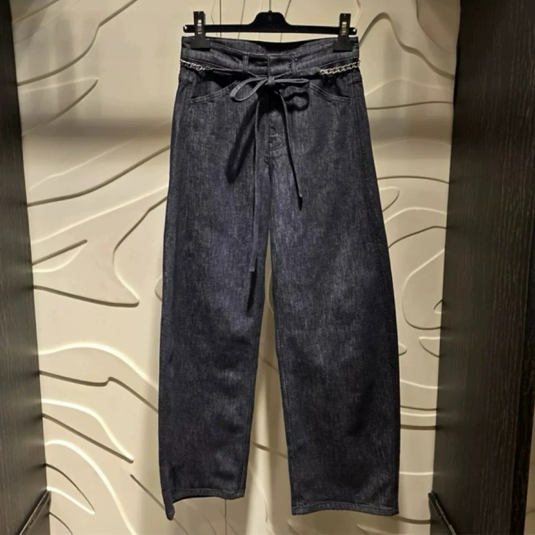 ハイウエスト デニムジーンズ レモンチーズ カジュアル 多用途 着痩せ ワイドレッグパンツ 通勤 スタイリッシュ レディース ファッション