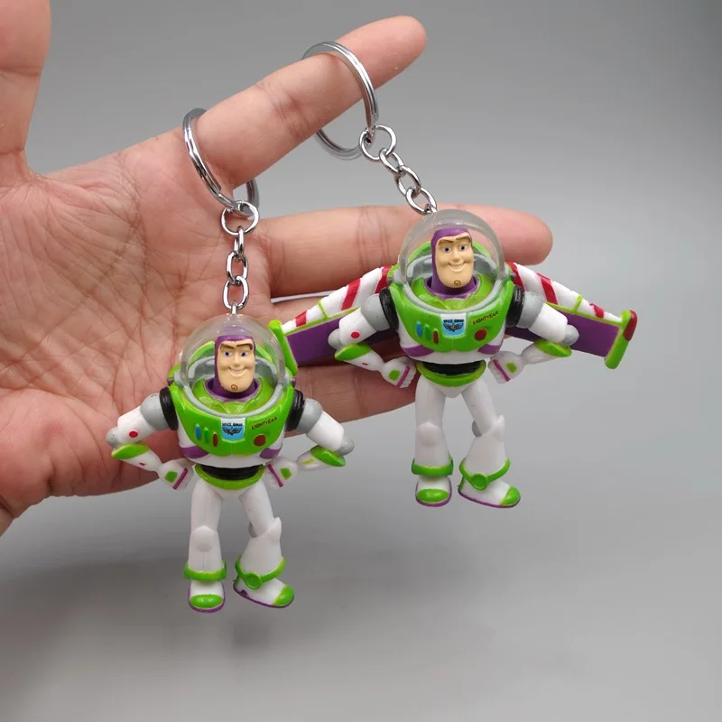 1PCS Toy Story 4 Woody Buzz Lighty Forky Rex Keychain Action Figures Mini keyring Dolls Kids Toy Children Christmas Gift