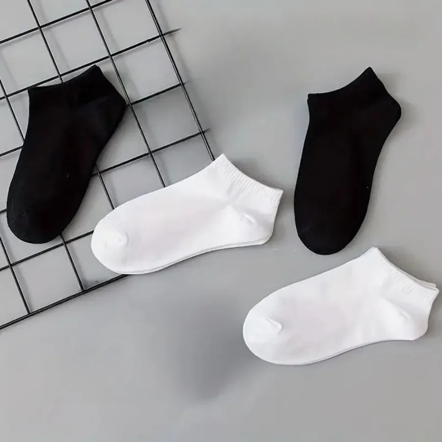 

15 Pairs of Black/white/gray Thin Socks, Solid Color, Simple and Atmospheric, Suitable for Business Commuting and Leisure Travel