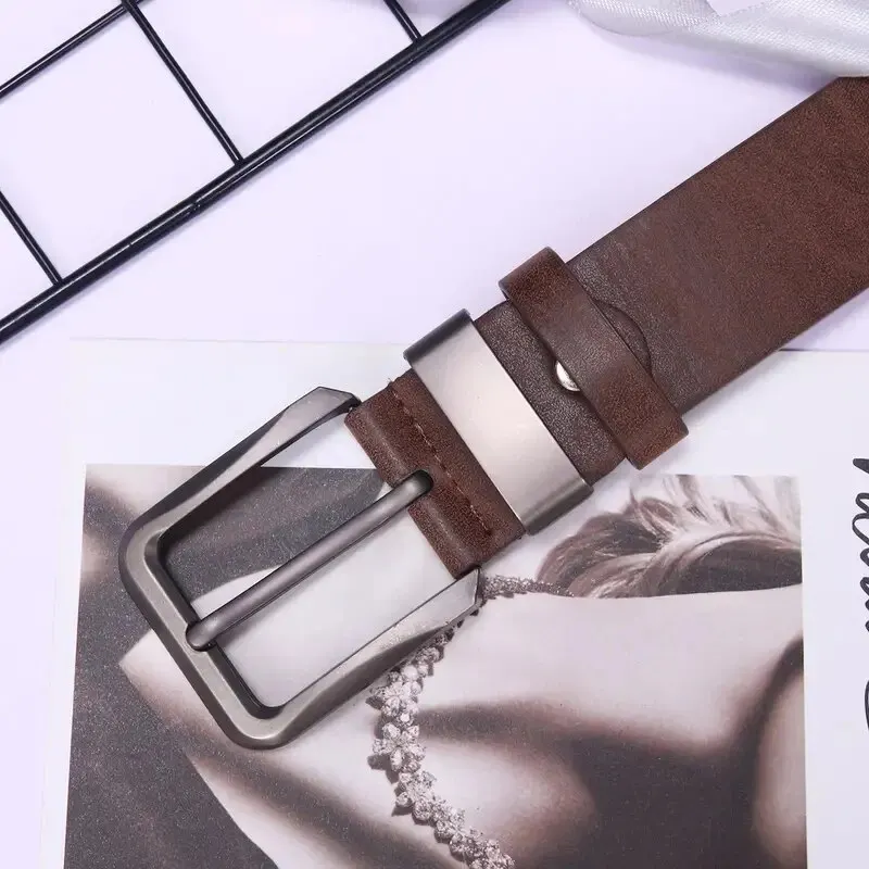 Men's Belt Metal Needle Buckle Belt Business Or Leisure Trend Authentic High End Belt Paired with Jeans Work Wear Belt Plus Size image 5