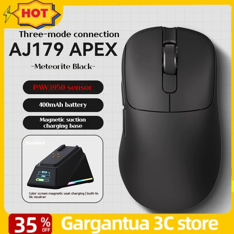 

AJAZZ AJ179 Wireless Mous Gamer PAW3395 26000 точек на дюйм трехрежимная 1000 Гц NearLink сверхлегкая игровая Bluetooth-мышь для киберспорта для ноутбука