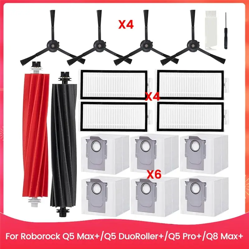 【A16Z】Q5 Max+ Accessories Replacement Kit For Roborock Q5 Max+, Q5 Duoroller+, Q5 Pro+, Q8 Max+ Robot Vacuum Cleaners