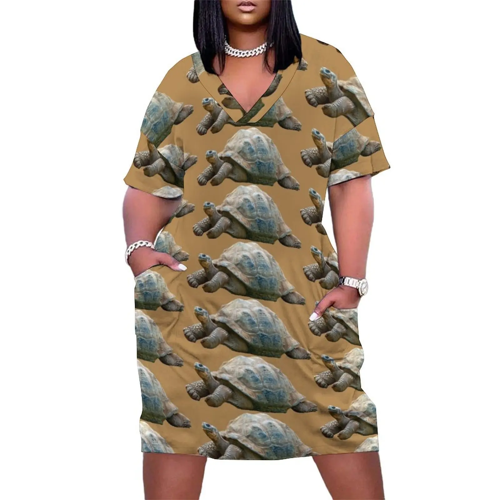 

Just Relaxing Giant Tortoise Loose Pocket Dress fairy dress women's evening dresses