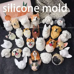 Animal head silicone mold German Shepherd West Highland Terrier Golden Retriever head Pet dog Teddy Plaster souvenir resin Mold