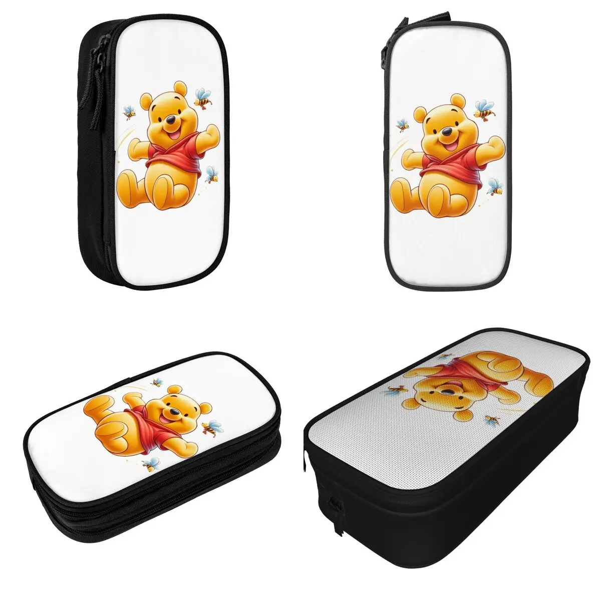 Funny Winnie Cartoon Accessories Pen Box Large Capacity Office Supplies Winnie-the-Pooh Pencil Bag Suprise Gift