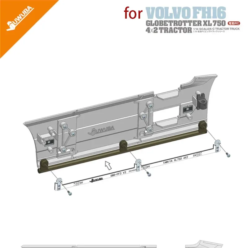 RC JUWUBA LED Zijlamp Zijrok Verlichting voor 1:14 Tamiya Truck Auto VOLVO DIY Onderdelen Speelgoed