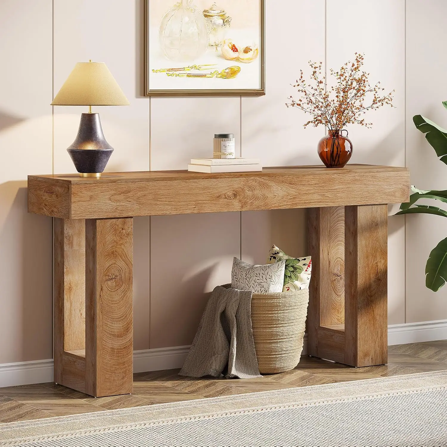 

Tribesigns 63-Inch Long Console Table, Wooden Rectangular Sofa Table Behind The Couch, Farmhouse Entryway Table for Entrance,