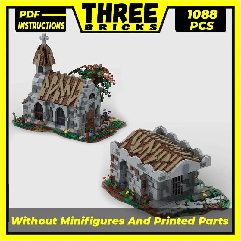 

Medieval Model Moc Building Bricks King's Grave And Village Church Technology Modular Blocks Gift Christmas Toy DIY Set Assembly