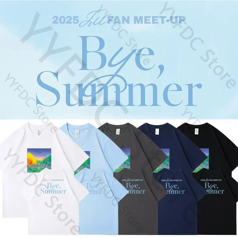 

IU Lee Ji Eun Bye Summer T Shirt Kpop Fashion Letter Print T-shirt Women Men High Quality Summer Cotton Short Sleeve Tee Tops