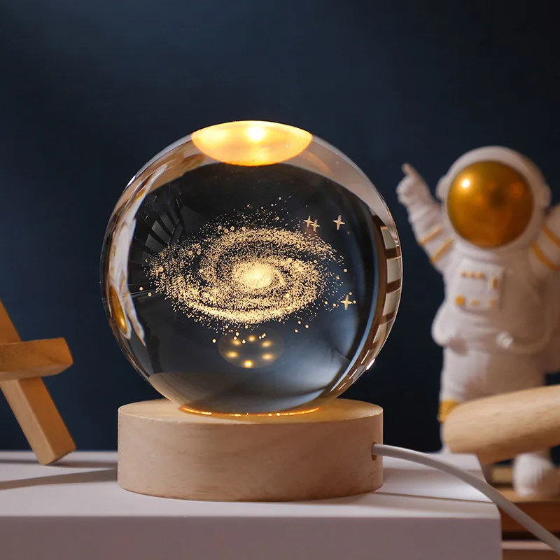 

Usb Night Light Led Crystal Ball Table Lamp 3d Moon Planet Galaxy Decor For Home Table Lamp Party Toys For Kids Adult Xmas Gifts