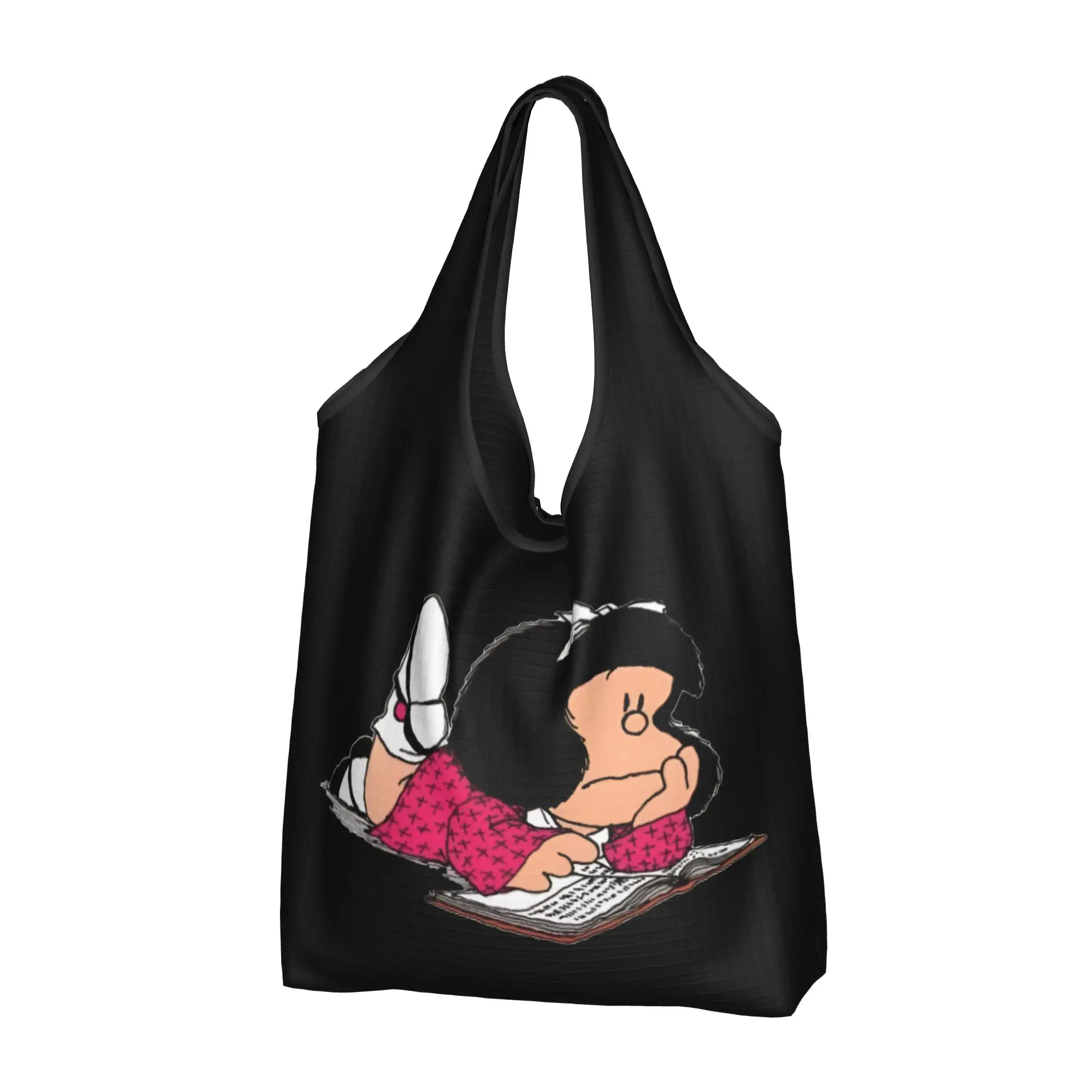 M-Mafaldas Manga Comics Grocery Tote Shopping Bag Women Kawaii Anime  Shoulder Shopper Bag Big Capacity Handbags