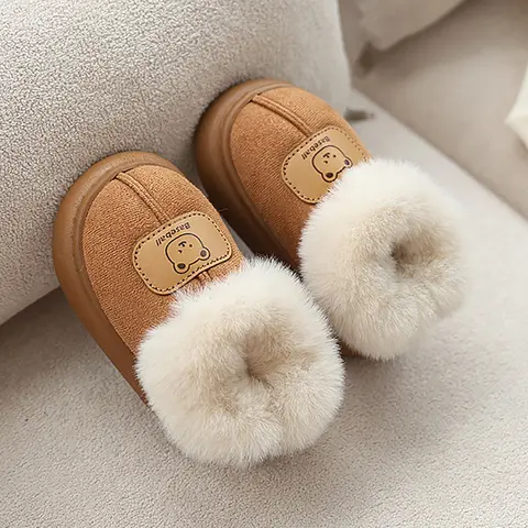 Cute Cartoon Winter Boots For Children Boy's Girl's Plush Boots Thick Warm Velvet Faux Fur Snow Boots For Toddler Kid's Boots