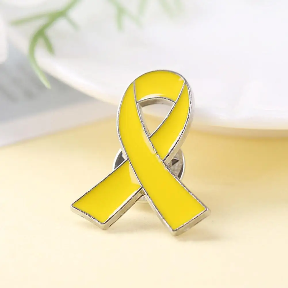 10/1PCS Anti-Violence Awareness Pins Yellow Ribbon Brooches Stylish Enamel Breastpins Colorful Badges Ornament