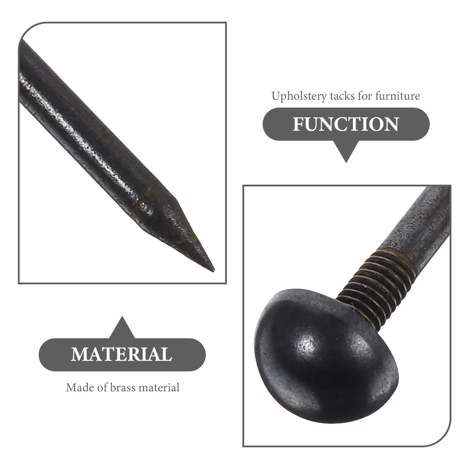 

10 Pcs Decorative Bronze Studs Nail Nails Brass niture Tacks Black Upholstery
