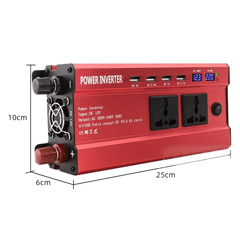 1200W Peaks Power Car Inverter DC 12V/24V To AC 220V Modified Sine Wave Inverter Transformer Power Converter