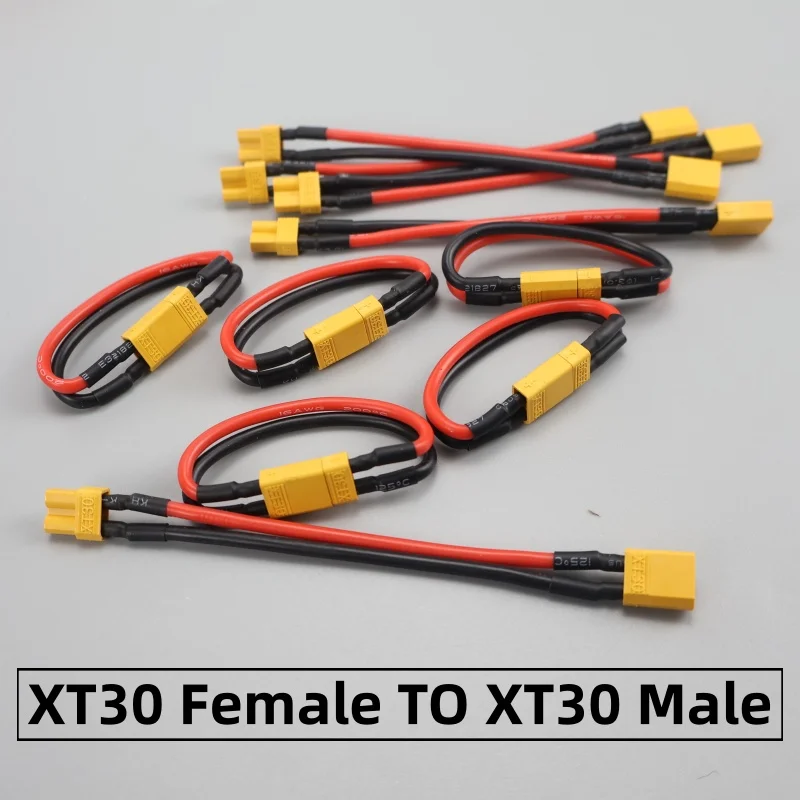 

XT30 Male to Female Extension Cable 16AWG Silicone Wire for RC Lipo Battery ESC FPV Drone
