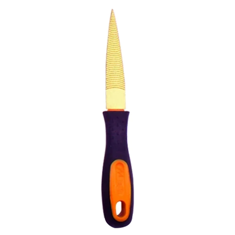 New 1PC Wood File Woodworking Golden Tapered Rasp Bastard For Wood Leather Plastic Hand Tools With Rubber Handle