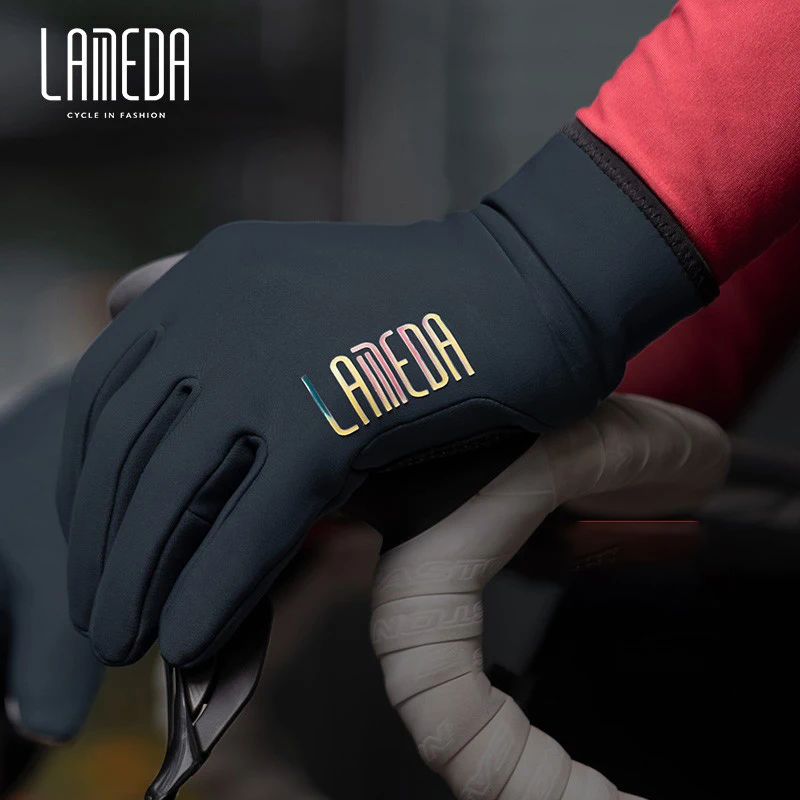 LAMEDA winter windproof warm cycling gloves All finger touch screen mountain road bike Long finger for men and women