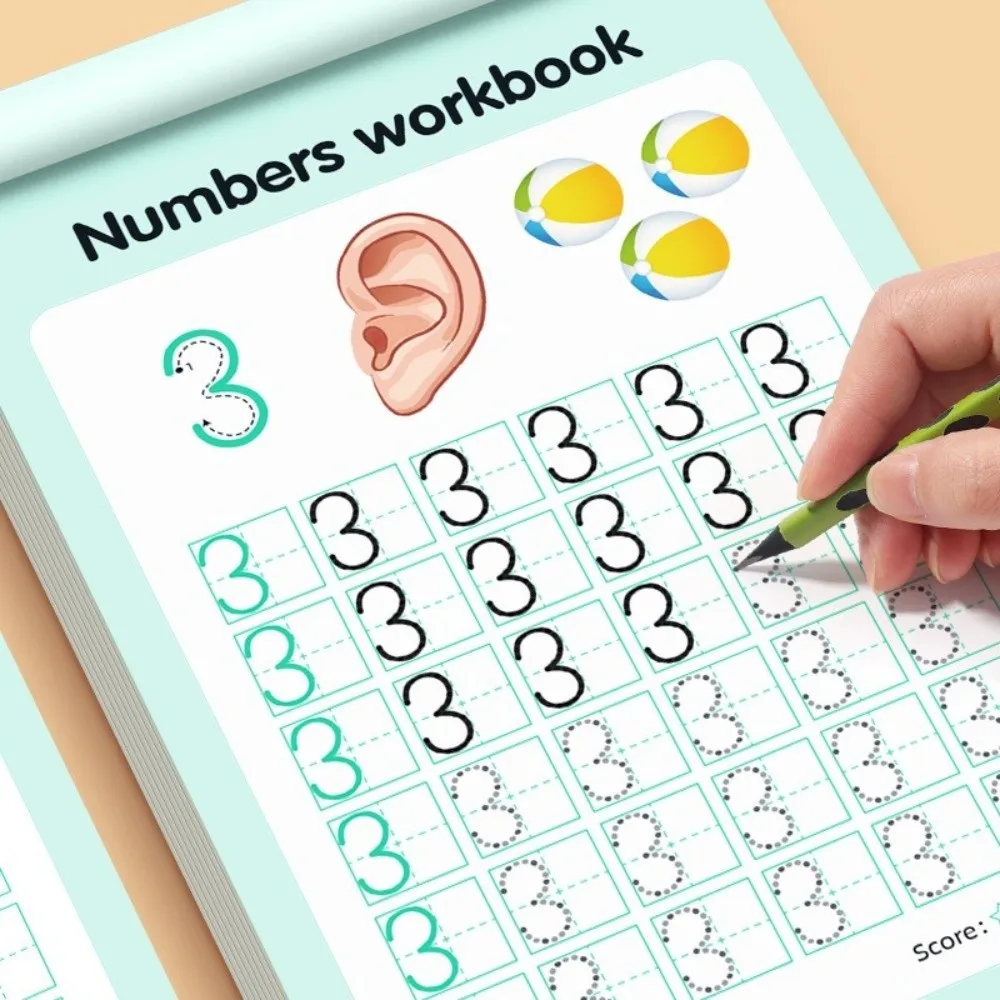 48 Pages Number Practice Book Numbers 0-100 Montessori Teaching Aids Math Learning Copybook Handwriting Practice Notebook