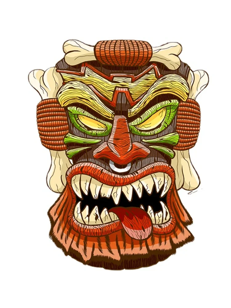 Hot Sell for Hawaii Tiki Car Sticker Personality Surfboard Decal Snowboard  Camper Vinyl  Wrap 13cm X 9.8cm