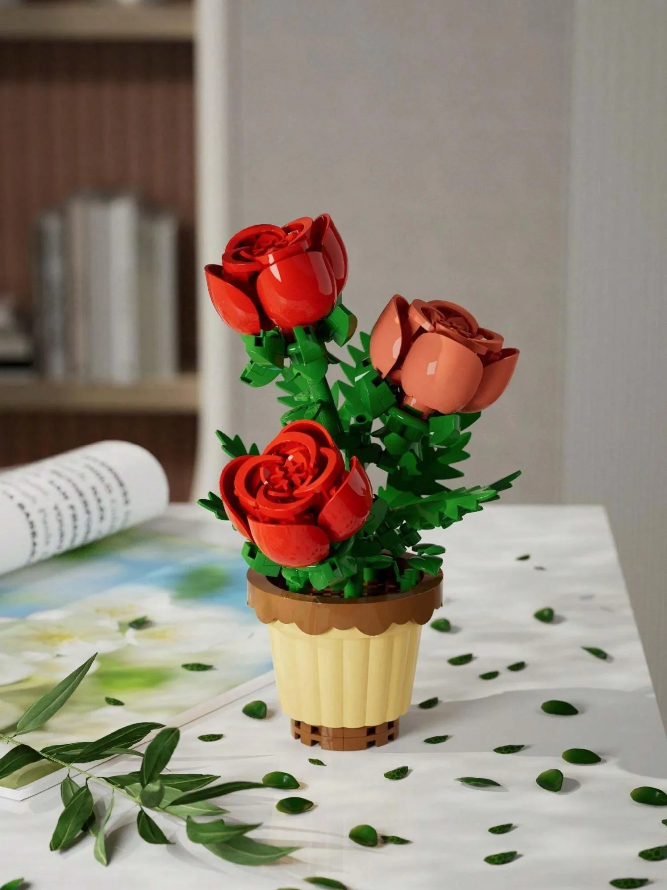 Ewige Blumenbausteine, freihändige Topfbausteine – romantische DIY-Heimdekoration und ewige Blumen, multifunktional