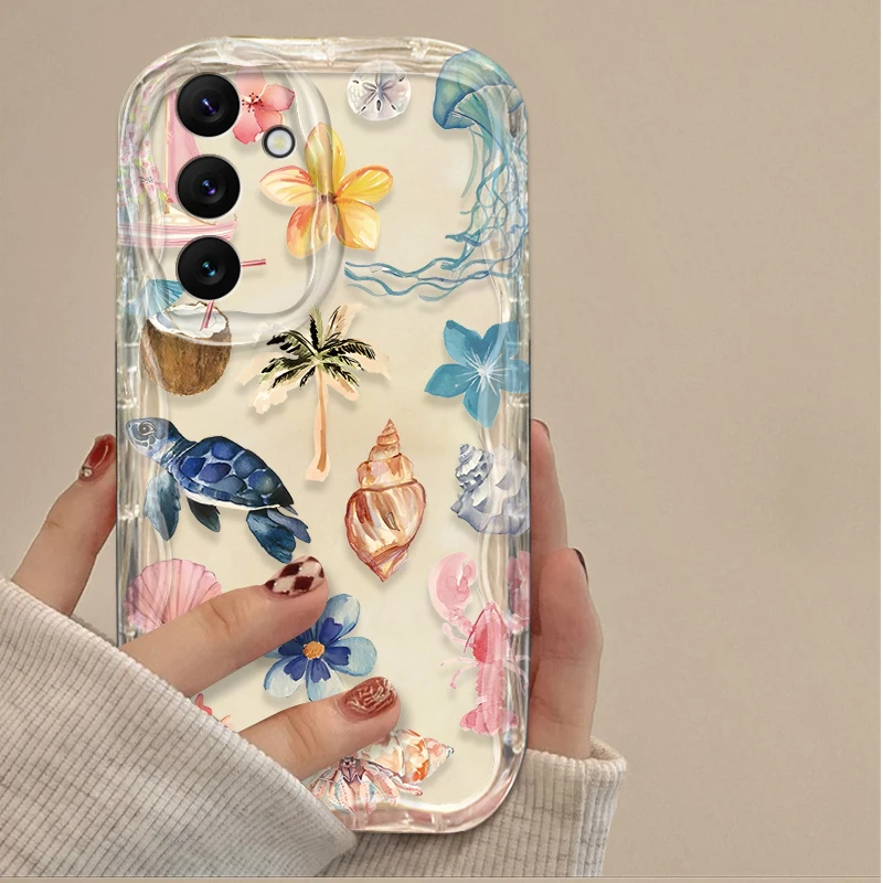 Clear Case For Samsung Galaxy A53 A24 A54 A34 A33 A05 A05S A23 A13 A52 A52S A32 A22 A71 A51 A31 A50 Colorful Marine Organism TPU - náhled 3
