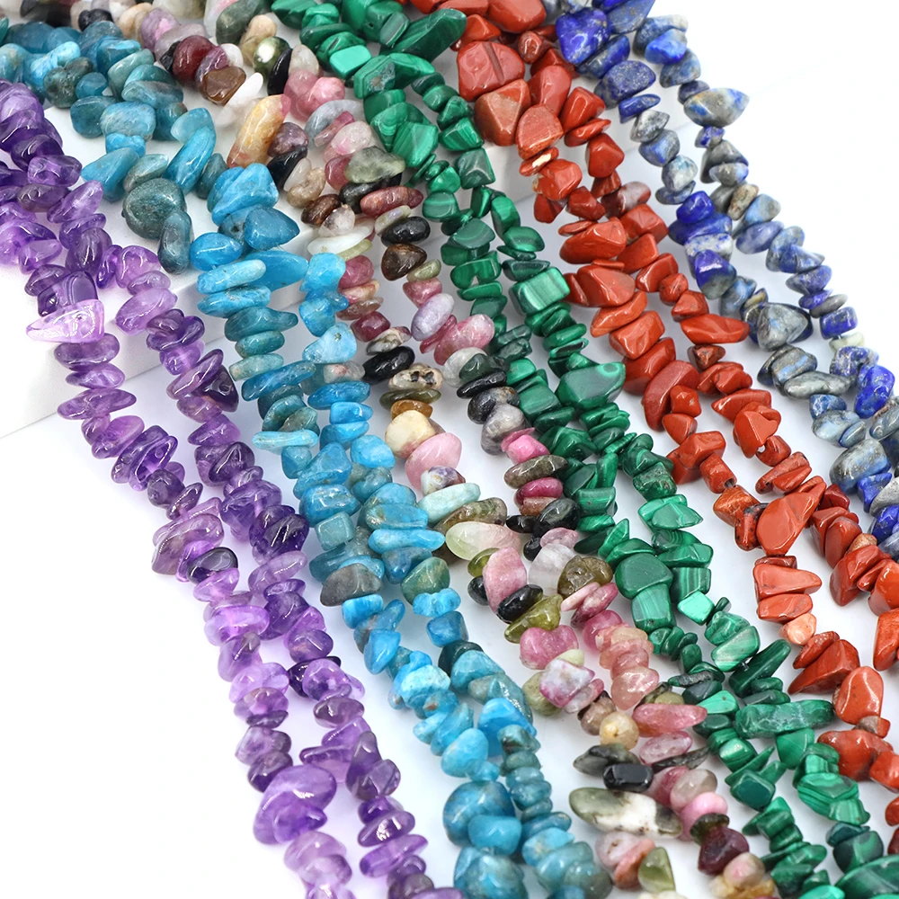 3-5mm/5-8mm Natural Garnet Amethyst Aquamarine Beads Irregular Freeform Chip Gravel Shape Stone Bead DIY Jewelry Making Bracelet