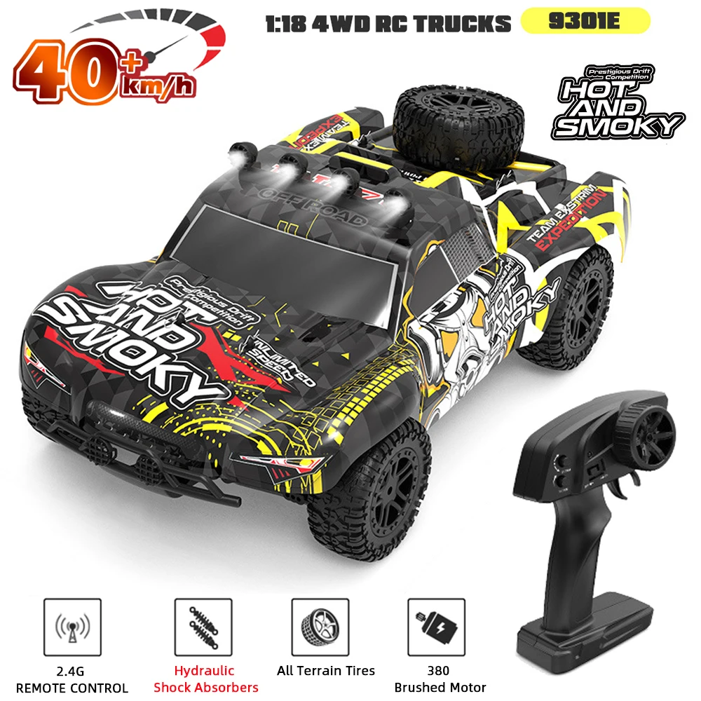 

EONZE 1:18 4WD Drift RC Car Remote Control Truck with LED 40KM/H Professional RC 4x4 Off Road 380 Motor Monster Truck Kids Toys