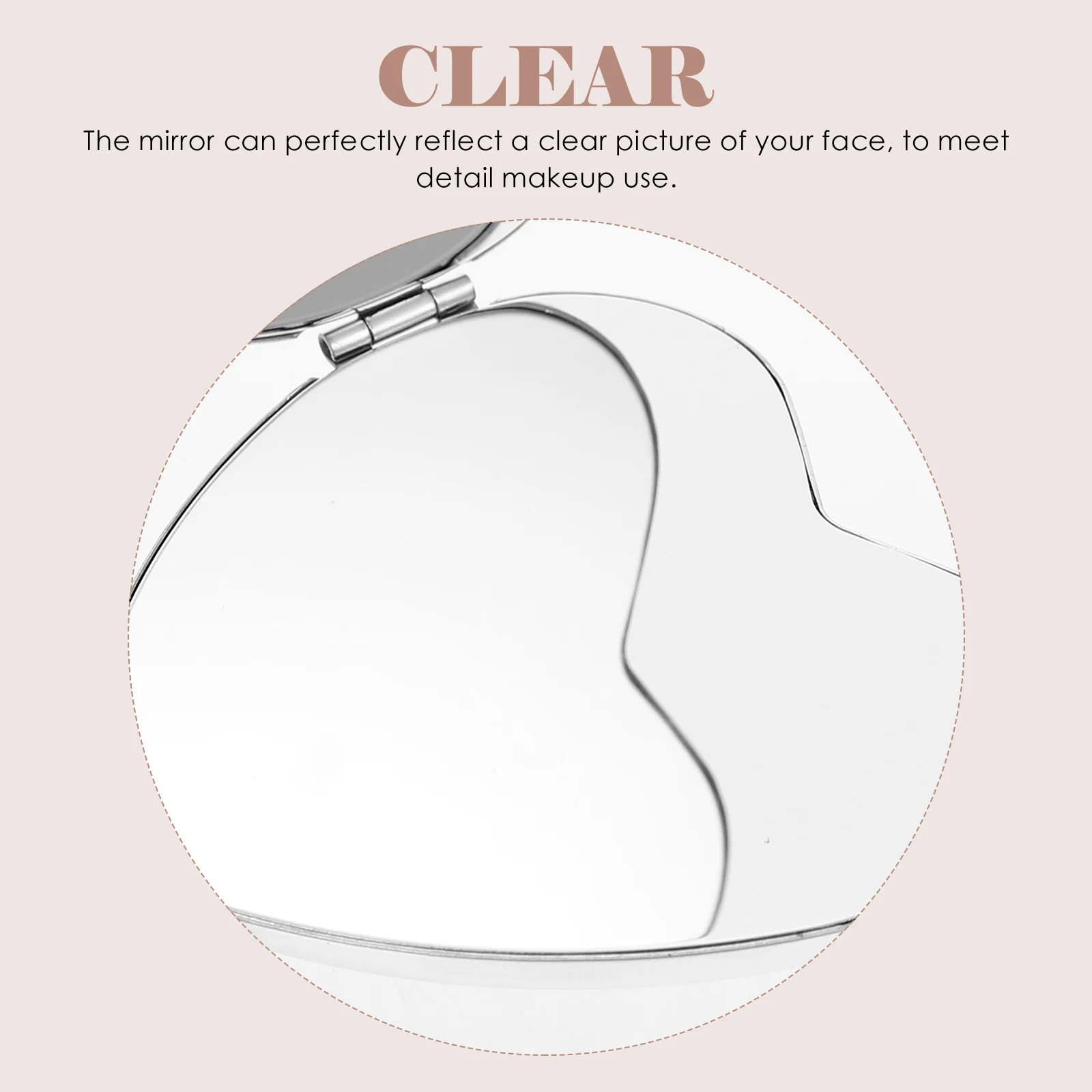

Heart Shaped Double-Sided Compact Makeup Mirror Folding Portable Travel Small Pocket Mirror for Women Clear Reflection