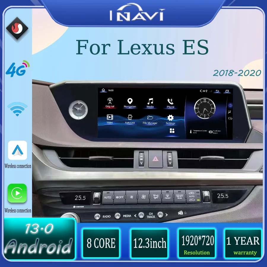 

Android 13 retains the original features and camera for 2018-2020 Lexus ES200 ES250 ES350 ES300 8 core media player Carplay auto