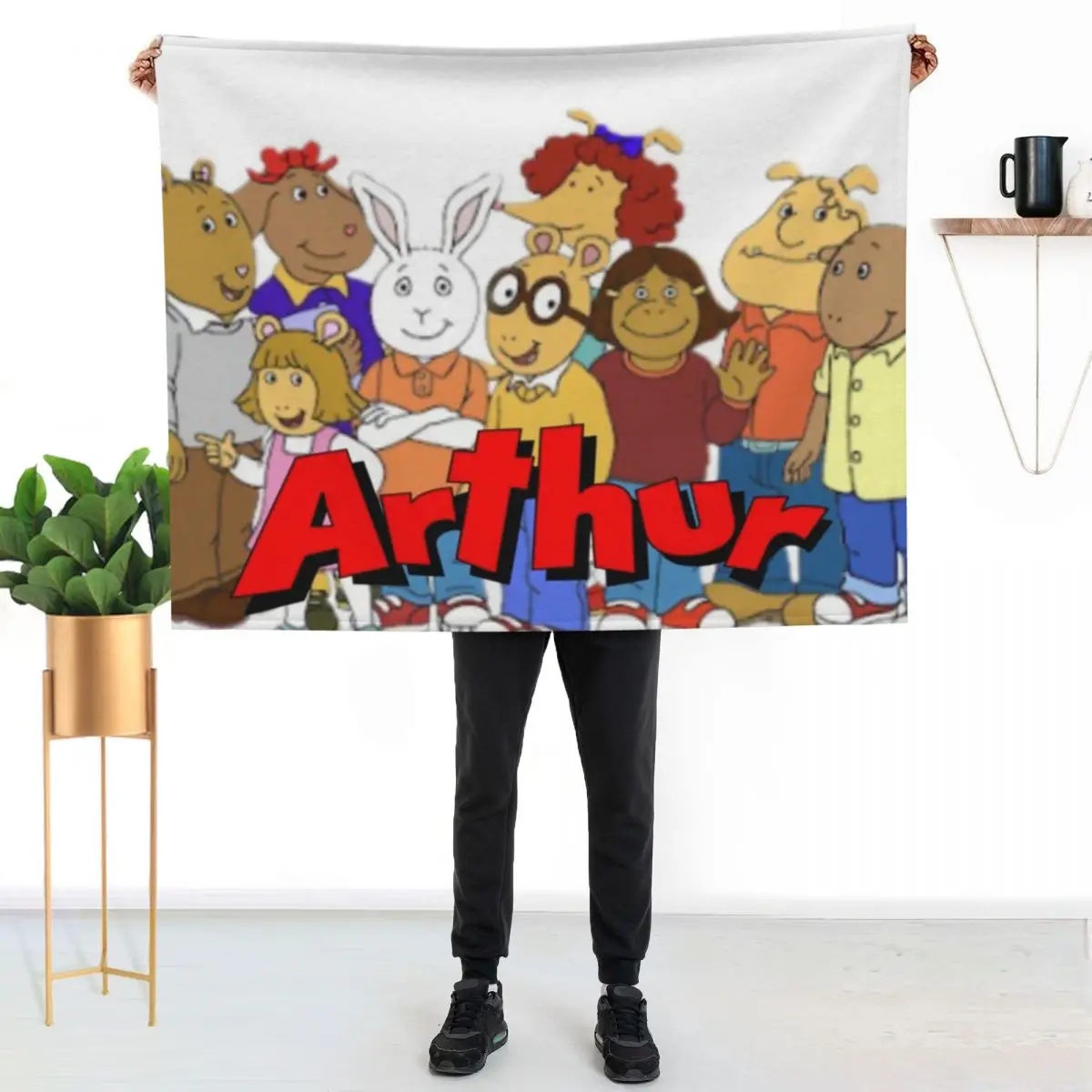 Arthur and friends Throw Blanket Durable Warm Blanket for Daily Home Use
