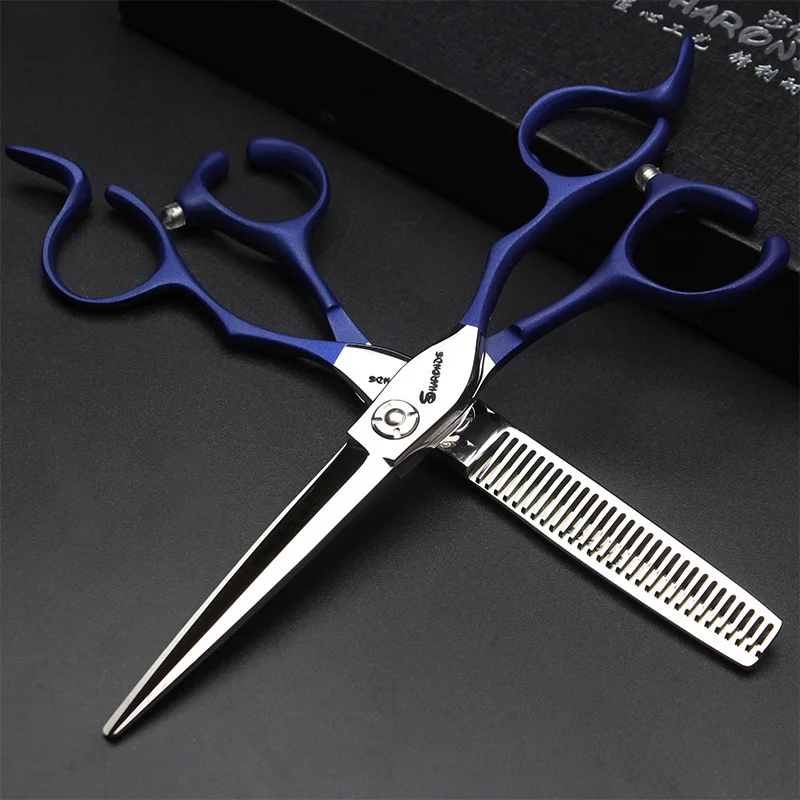 Senior hairstylist's exclusive haircut scissors haircut scissors 6-inch flat end scissors seamless thinning scissors set